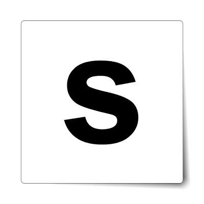 letter s lowercase white black sticker