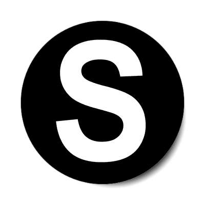 letter s uppercase black white sticker