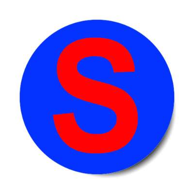 letter s uppercase blue red sticker