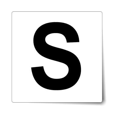 letter s uppercase white black sticker