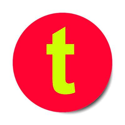 letter t lowercase red green sticker