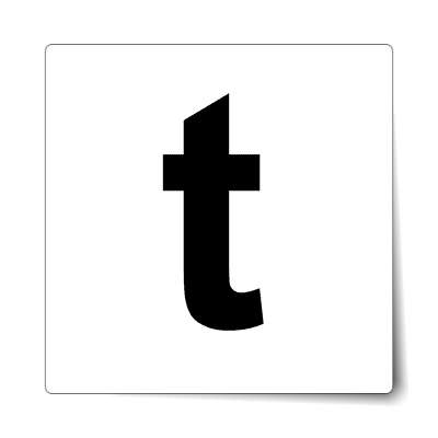 letter t lowercase white black sticker