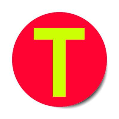 letter t uppercase red green sticker