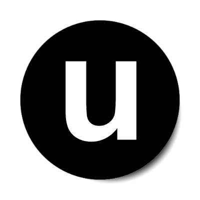 letter u lowercase black white sticker