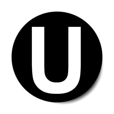 letter u uppercase black white sticker