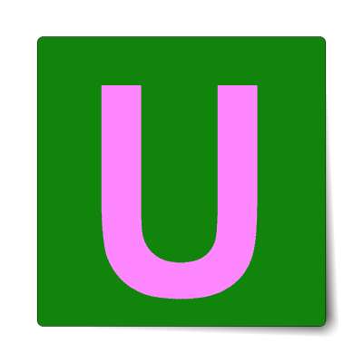 letter u uppercase dark green magenta sticker