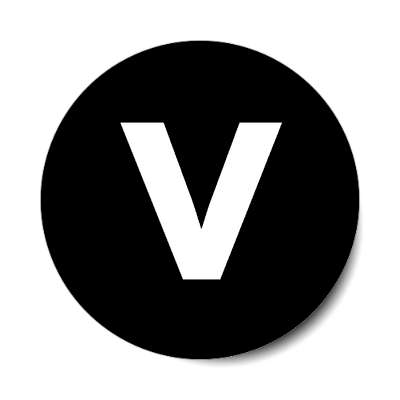 letter v lowercase black white sticker