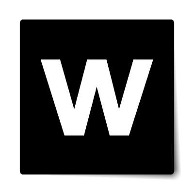 letter w lowercase black white sticker