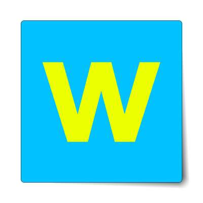 letter w lowercase sky blue green sticker