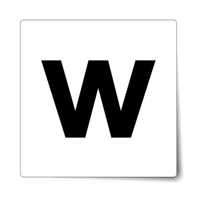 letter w lowercase white black sticker