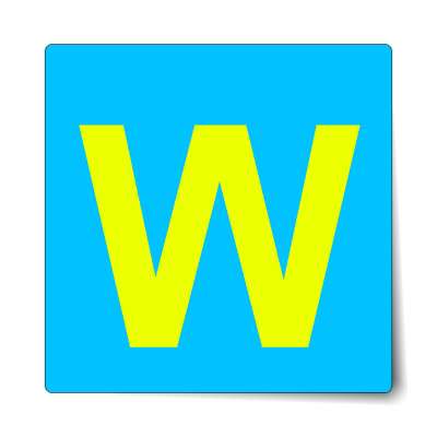 letter w uppercase blue green sticker