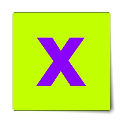 letter x lowercase green purple sticker