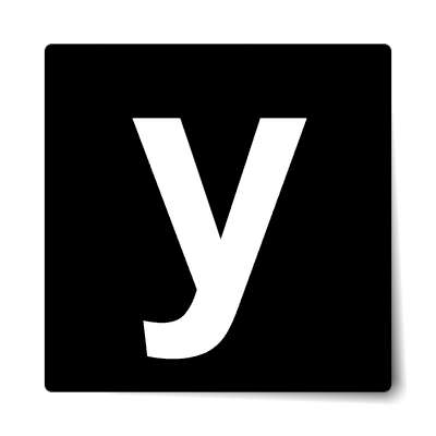 letter y lowercase black white sticker