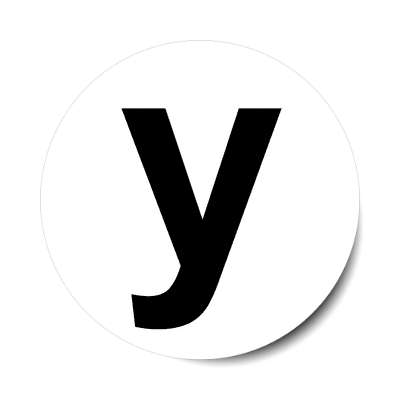 letter y lowercase white black sticker
