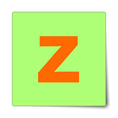 letter z lowercase green orange sticker