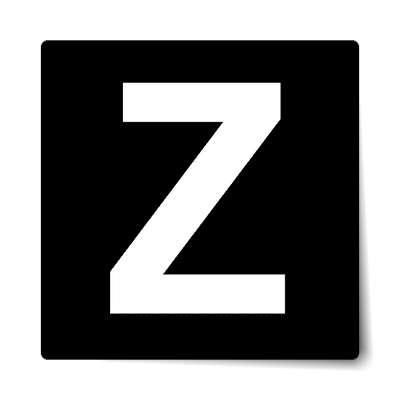 letter z uppercase black white sticker