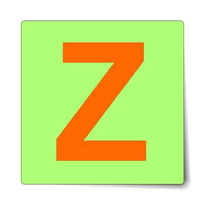 letter z uppercase green orange sticker