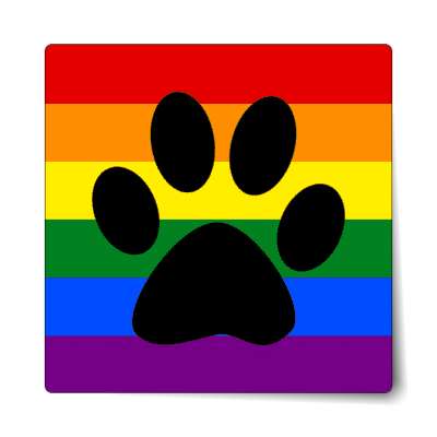 lgbt dog paw sticker