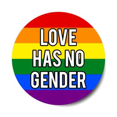 lgbt love has no gender rainbow sticker