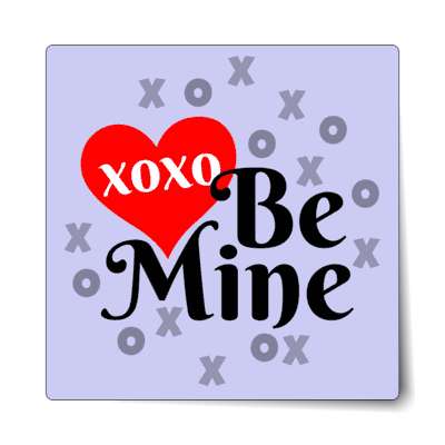light blue heart xoxo be mine sticker