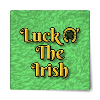light green horseshoe luck o the irish sticker