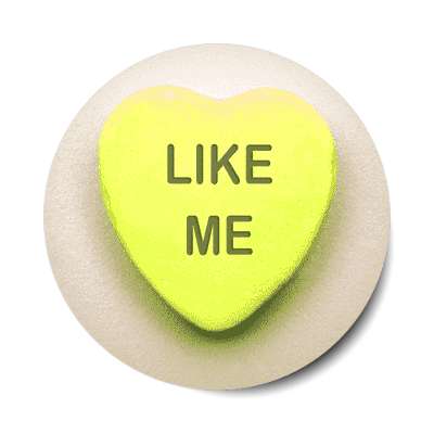 like me valentines day heart candy sticker