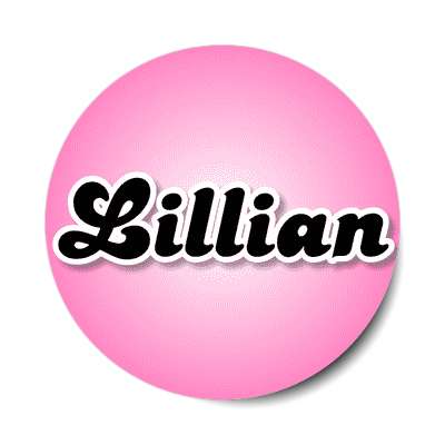 lillian female name pink sticker