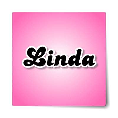 linda female name pink sticker