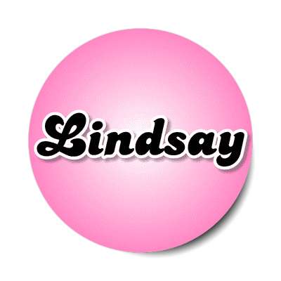 lindsay female name pink sticker