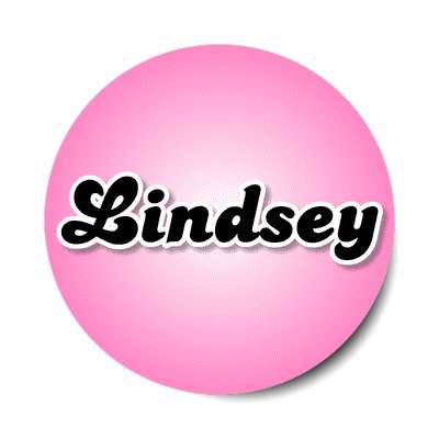lindsey female name pink sticker