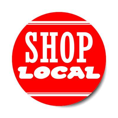 lines red shop local sticker