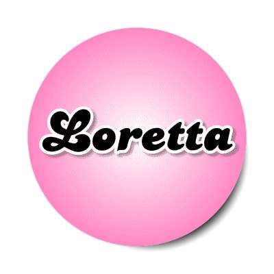 loretta female name pink sticker