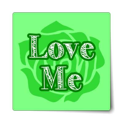 love me green rose sticker