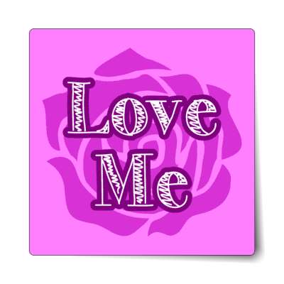 love me magenta rose sticker