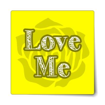 love me yellow rose sticker
