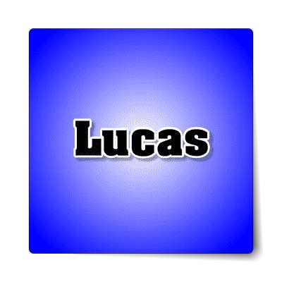 lucas male name blue sticker