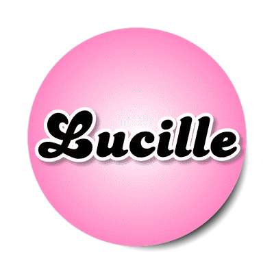 lucille female name pink sticker