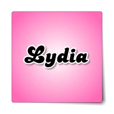 lydia female name pink sticker