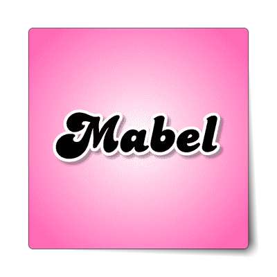 mabel female name pink sticker
