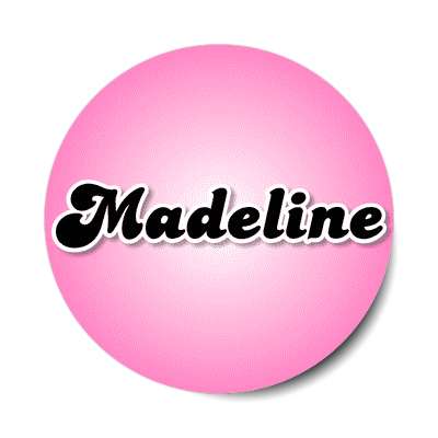 madeline female name pink sticker