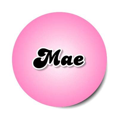 mae female name pink sticker