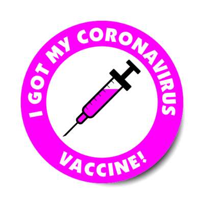 magenta i got my coronavirus vaccine needle stickers, magnet