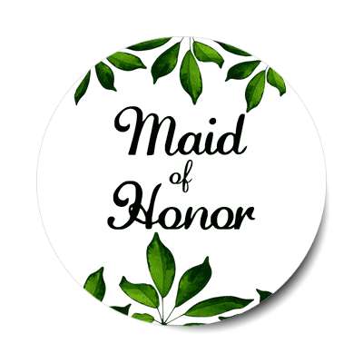 maid of green leaves border sticker
