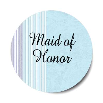 maid of honor blue lines vertical sticker