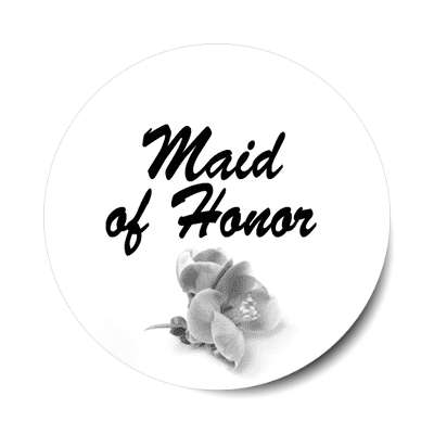 maid of honor bold brush one grey flower bottom sticker