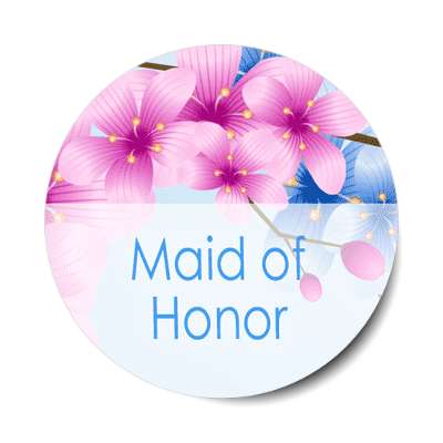 maid of honor bright flowers rectangle half sticker