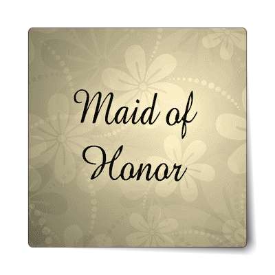 maid of honor cream floral sticker