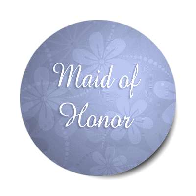 maid of honor floral blue sticker