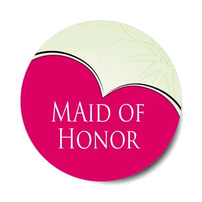 maid of honor half heart red sticker