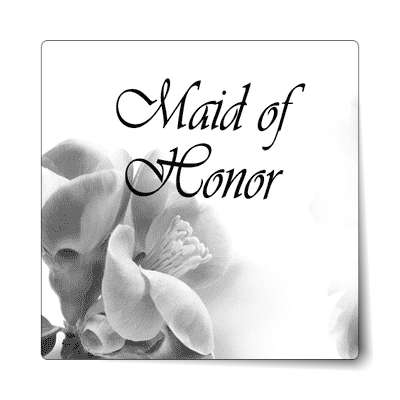 maid of honor quarter flowers grey fade stylized sticker